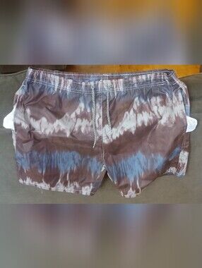H&M Brown and Blue Tie-Dye Men’s Swim Shorts
